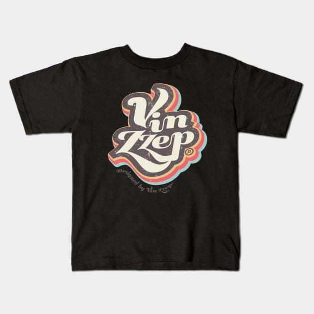 Retro Vin Zzep Typography Design Kids T-Shirt by Vin Zzep